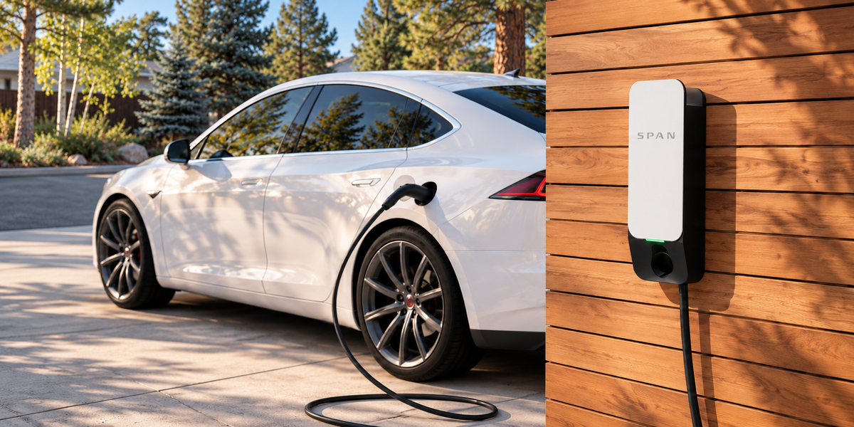 Level 2 EV charger installation in a home garage
